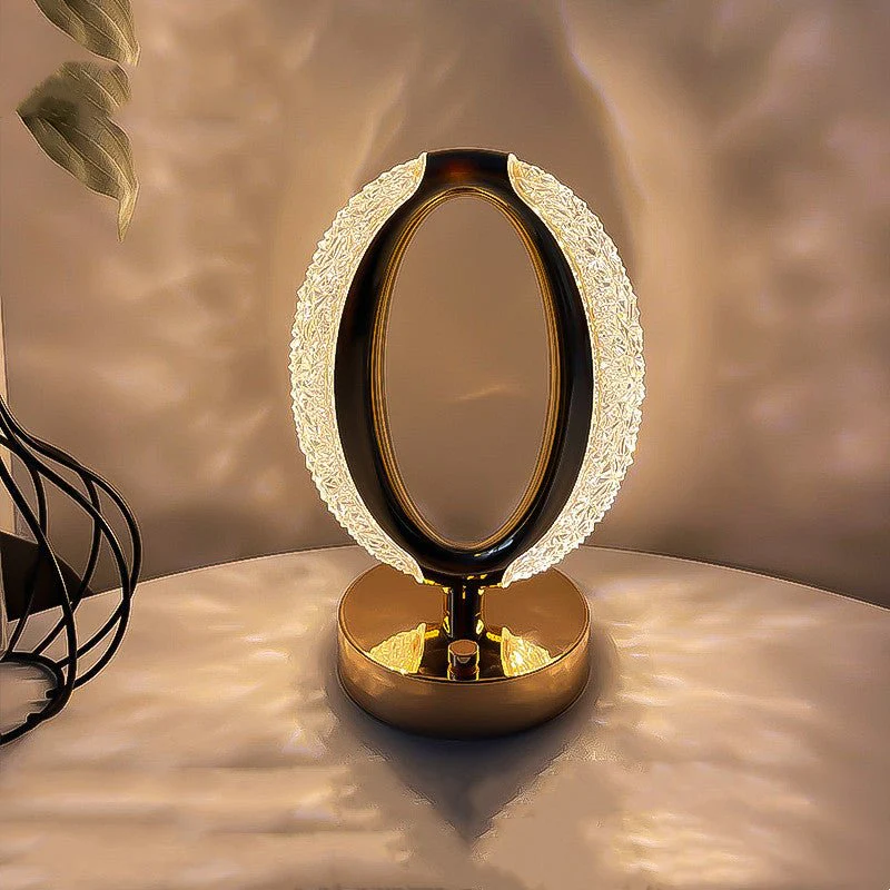 Oval Crystal LED Table Lamp